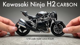 Building Tamiya 112 Kawasaki Ninja H2 CARBON Scale Model Custom [upl. by Jacki796]