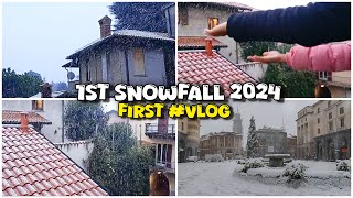 My First vlog  First snowfall of the year 2024  Snowfall vlog  1st Vlog video [upl. by Lednem]