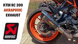 KTM RC 200 Akrapovic Exhaust  2020 [upl. by Bluma]