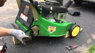 John Deere JX75 Lawn Mower Transmission Removal [upl. by Hayn]