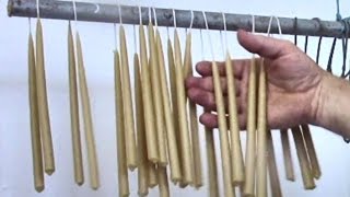 How To Make Perfect Dipped Beeswax Taper Candles In An Old Tin Can [upl. by Martita463]