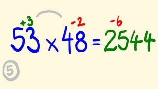 Fast Mental Multiplication Trick  Multiply in your head numbers near 50 [upl. by Goodden]