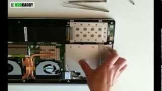 Howto Asus N550 N550JV adding 2nd HDD  SSD using DVD  optical drive bay with HDD Caddy [upl. by Anilat770]