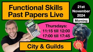 Part 1 City and Guilds Functionals Skills Maths Past Paper Live [upl. by Parry]