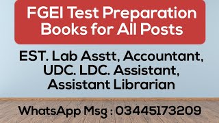 Whatsapp Msg me 03445173209 for Test Preparation Books for Different Posts of FGEI Jobs  FGEI Jobs [upl. by Daphna]