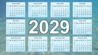 Calendar 2029 [upl. by Adnuhsed]