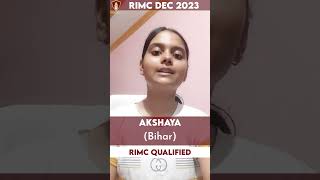 Akshaya Qualified RIMC Dec 2023 Exam  RIMC Online Coaching  RIMC Coaching Center [upl. by Maillij]