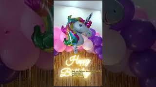 Unicorn theme Birthday Ring Decoration On affordable prices City Flowers amp events karnal Book now [upl. by Theresa750]