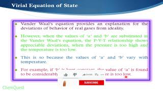 Virial Equation of State Part I UrduHindiEnglish [upl. by Jeddy]