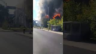 Église en feu a Trois Rivières youtubeshorts firefighter fire church viralvideo [upl. by Alegnaoj]