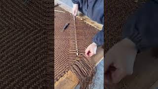 Palm leather trampoline making process Good tools and machinery can increase work efficiency [upl. by Cirtemed383]