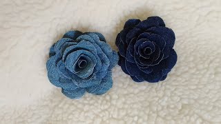 DIY  flor de mezclilla en tela de jean reciclada [upl. by Sumer60]