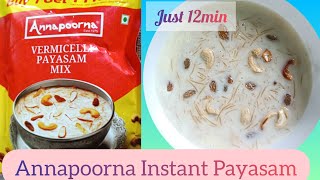 Annapoorna Vermicelli payasam mix  Tasty ampdelicious Instant payasam in just 12minutes yummyrecipe [upl. by Amis889]