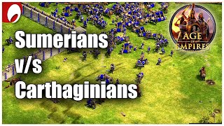 Sumerians vs Carthaginians  Age of Empires DE Gameplay Highlights [upl. by Wamsley]