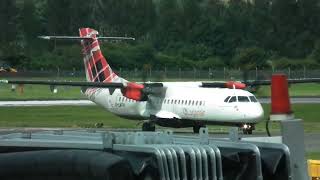 Loganair ATR 72600 GLMTA arriving at EDI [upl. by Ativak]