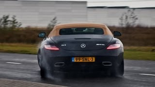 MercedesBenz SLS AMG Roadster Revving amp Drifting  Great engine sound [upl. by Myrtle365]