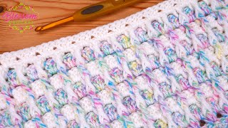 Twisted Granny Stripe Crochet Blanket Two Row Repeat [upl. by Rogozen]