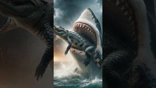 Megalodon vs animals vs godzilla fish crocodile vs whale vs giant aquid  animalbattle shorts [upl. by Sammer65]