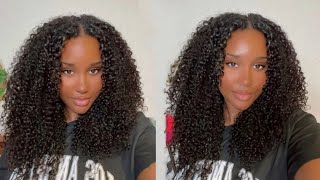 How to Install amp BLEND My Kinky Curly VPart Wig to Look Like My Natural Hair  Ft ISeeHair [upl. by Merv]