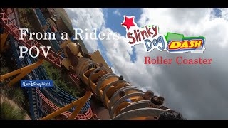 Slinky Dog Dash Roller Coaster Disney World [upl. by Cordier959]