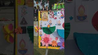 DIWALI SPECIAL BOARD DECORATION DESIGN SCHOOL PAPER CRAFT DIWALI DIYA SHORTS VIRAL CREATIVITY [upl. by Eniamrehs]