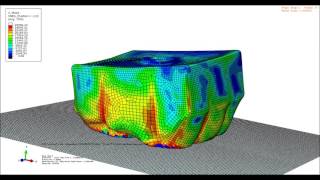 Abaqus 15 meter Droptest  100 liter Polyethylene Fueltank [upl. by Ingrim]