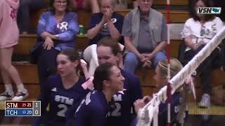 St Thomas More volleyball defeats Teurlings Catholic 30 [upl. by Akeihsat703]