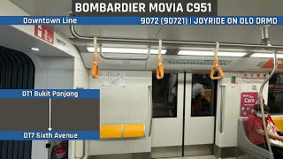 Ride on OLD DRMD C951 🔵 Bombardier Movia C951 9072 Bukit Panjang → Sixth Avenue [upl. by Jovitah]