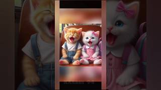 Kitten first time in school 😻 Ai picture Evolution Singing cute catlover [upl. by Santoro546]