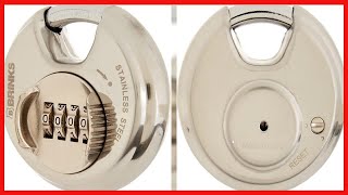 BRINKS 17380051 Stainless Steel Resettable Combination Discus Padlock 80Mm [upl. by Eilac914]