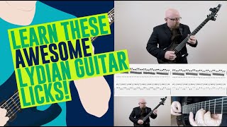 LYDIAN Guitar Licks Lesson Lydian Mode Soloing [upl. by Anewor]