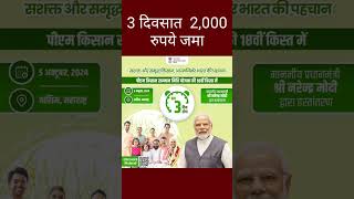 PM किसान योजनेचा 18 वा हप्ता 3 दिवसात जमा  PM kisan yojana  pmkisan18thinstallmentdate2024 [upl. by Siri]