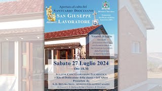 Apertura al culto del santuario diocesano San Giuseppe Lavoratore [upl. by Ettenom]