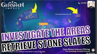 Easy Guide Investigate the Areas to Retrieve the Stone Slates 03  The Bunkoku Enigma Genshin [upl. by Nyliram71]