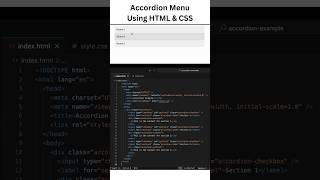 Accordion Menu using ONLY HTML amp CSS [upl. by Elexa]