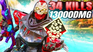 34 Kills 13000 Damage Revenant Apex Legends Gameplay  Controller [upl. by Ayikaz]