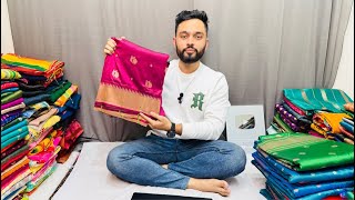 soft silk paithani live shubham paithani yeola puresilk [upl. by Terese101]