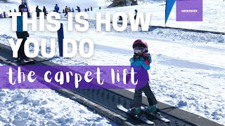 Magic Carpet at Perisher Ski Resort  How to get on and off a Magic Carpet [upl. by Aikym]