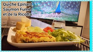 Quiche Epinard Saumon Fumé Ricottaكيش السبانخ مع سمك السلمون المدخن و جبن الريكوتا [upl. by Seligmann]