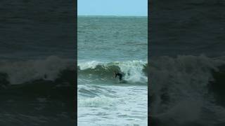 Surfing in The Netherlands Shorebreak surf surfing northsea [upl. by Hebner]