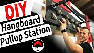 DIY Pullup Bar amp Hangboard using climbing holds wall mounted cannonballs and a pipe [upl. by Itida]