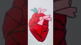 Heal with Color🫀Geometric Heart Satisfying Colouring 91 shorts coloring heart ytshorts fyp [upl. by Cynth]