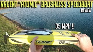 Volantex Racent V7924 quotAtomicquot Brushless Speedboat Review w aerial Autel footage [upl. by Alejandrina380]