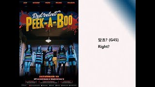 Red Velvet  Peek ABoo Lyrics Video for Korean Learners [upl. by Orutra]