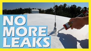 How to apply Dicor Lap sealant to your RV roof  No more leaks RV Maintenance Pt 1 [upl. by Bessy]