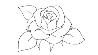 How to draw a rose  Easy stepbystep drawing lessons for kids [upl. by Eisseb]