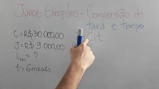 Matemática Financeira 03  Conversão de taxa e tempo  Juros Simples [upl. by Swor]