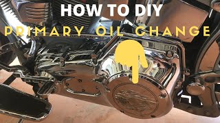 Harley Davidson Fatboy Primary Oil Change With Lucas 2050 [upl. by Aydni]