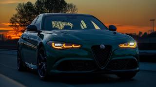 AT NIGHT 2024 ALFA ROMEO GIULIA QUADRIFOGLIO  Interior amp Exterior Lights  Night Drive [upl. by Adnalor436]