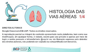 HISTOLOGIA DAS VIAS RESPIRATÓRIAS 14 [upl. by Botsford]